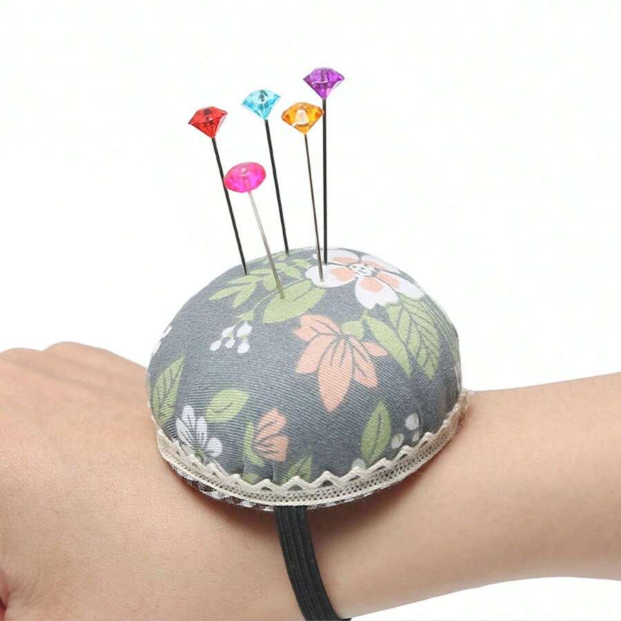 1 pieza Alfiletero para muñeca de color aleatorio, soporte de almacenamiento de agujas de costura, accesorio de herramienta de costura artesanal - Multicolor - Ver 1