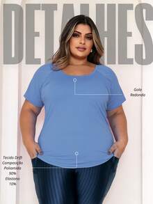 Plus Size Sports Top In Dry Fit Fabric - Light, Comfortable And Perfect For Training And Casual! - 藏蓝色 - 查看 2