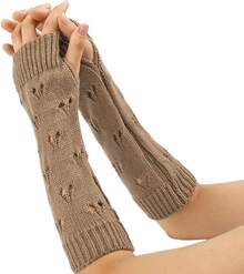 Fingerless Arm Warmers For Grunge Punk Style Accessories - Brown - View 6