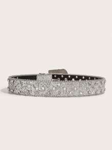 1pc Men's Heavy Rhinestone Glaring Eye Buckle Belt, Suitable For Daily, Party And Gathering Casual, Business, Boyfriend Husband Father Dad Men Gift, Daily Wear, Fashion, Teen, Outdoor, Vacation, Athletic, Travel, Street, Boho, Vintage Fall, Autumn, Halloween Autumn-Winter Accessories,Suitable For Teens, Youth,Men,Casual, Outdoor, Athletic, Vacation, Graduation Gifts, Birthday, Daily Wear