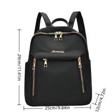 1Pc Women Fashion Backpack Large Capacity Casual Travel Backpack Ladies Bag New Student Schoolbag Backpack Unisex Bags Solid Color Pocket Zipper Backpack, Travel Daily Bag, Women's Casual School Backpack Small Backpack, Outdoor Casual Backpack