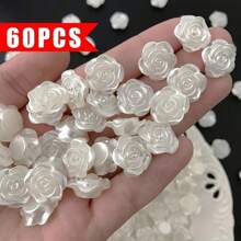 60 piezas de abalorios de flores de rosa de acrílico para manualidades de joyería DIY, surtido de abalorios transparentes de flores de rosa de 16 mm para hacer pulseras, collares y proyectos de artesanía
