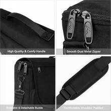 Portafolio para Hombre 15.6 Pulgadas, Maletín de Negocios Impermeable con Múltiples Bolsillos, Bandolera Ajustable, Compatible con Laptop y Tablet, Negro - 1 - Ver 3