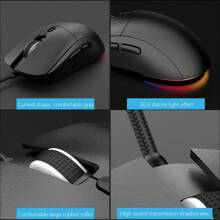 Souris de jeu filaire avec boutons programmables, souris optique avec éclairage LED, convient aux ordinateurs portables/de bureau/souris avec uniquement des connexions filaires