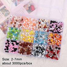 12/24-Fach buntes, halbtransparentes Glasperlen-Mix-Set für DIY handgemachte Armbänder, Halsketten und Schmuckherstellung, geeignet für Freundschaftsarmbänder, Halsketten, Schlüsselanhänger-Charms und mehr, Bastel-Accessoires als modisches Geschenk