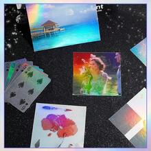 36 Sheets A4 Holographic Paper Sticker Transparent Waterproof Self Adhesive Film 11.X 8.3 Inches (Gem,, Colorful,) - 豐富多彩的 - 查看 5