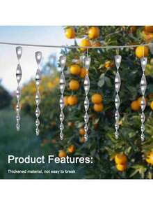 驱鸟反光棒 30 厘米 驱鸟器 风动螺旋旋转杆 悬挂饰品 家居花园装饰 - 銀色 - 查看 4