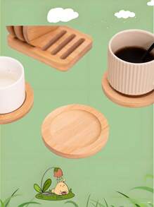Individuell gravierter Bambus-Untersetzer-Set - 4-teilige runde Tassen- & Pflanzenuntersetzer, natürliche Holz-Tabletts für Kaffee, Biergläser, Sukkulenten & Blumentöpfe, lasergravierte personalisierte Texte oder Muster, Boho-ästhetisches minimalistisches Design, wasserbeständig, perfekt als Einweihungs- und Hochzeitsgeschenk