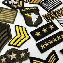 3/6pcs American Flag Tactical Patches, Heat Seal And Loop Backing, Suitable For Clothes, Backpacks, Hats, Vests, Bag Decoration - Green - View 6