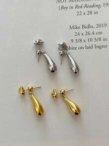 1 对简约优雅水滴形前后款耳环，适合女士，适合日常、通勤、轻商务、舞会、宴会、约会、派对、时尚高端装饰珠宝