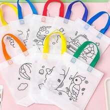 2/5/9/18PCS DIY Graffiti Gift Bag Set, With Colored Markers - Reusable Carnival Animal Art Party Gift Bags, Mini Non-Woven Tote Bags, For Gifts And Storage, Practical Hook - Random Color Styles - Multicolor - View 7
