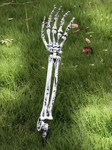 Realistic Skeleton Stake Halloween Lawn Decoration Garden Halloween Skeleton Decor - Black and White - View 13