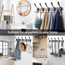 1 件/2 件壁挂式衣帽架，五个重型三钩，全金属结构，适用于门厅入口处的夹克外套帽子 - 彩色 - 查看 8