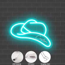 Customizable Cowboy Hat LED Light With Adjustable Brightness Function - USB Powered, Perfect For Weddings, Birthdays, Home Decor - Ideal Mother'S Day, Holiday Gift, Suitable Bedroom, Living Room, Friend, Disco Light