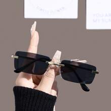 1 pieza Gafas cuadradas de cobre para mujer con marco clásico transparente para lectura diaria, accesorios para prevenir la fatiga visual