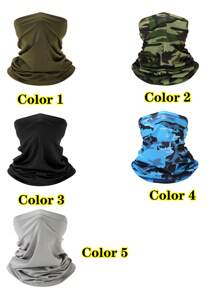 4 piezas Cubierta para el cuello con estampado de camuflaje - Máscara facial transpirable para deportes y actividades al aire libre - Protección UV para mujeres y hombres