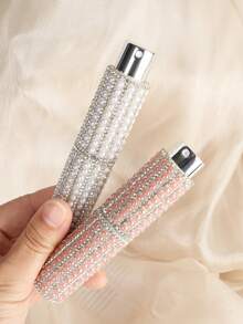 10ml Perfume Spray Bottle Mini Atomizer Refillable Rotating Handmade Pearl & Rhinestone Design, Elegant Luxury Travel Size Portable For Women For Gift - Multicolor - View 4