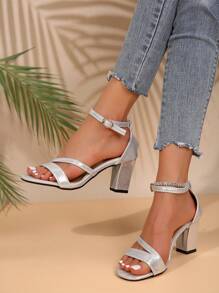 2025 Summer Fashion New Women Outdoor Slippers High Chunky Heels Slip-On Korean Style Sandals