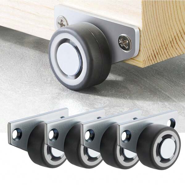 4 Stücke seitenmontierte Rollen, flachprofilige Räder, Mini-Möbelrollen für Möbel, Schubladen-Böden, DIY-Behälter und Organizer, Tabletts, DIY-Projekt