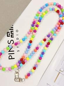 1 Piece - Mobile Phone Crossbody Chain, Beaded Rainbow Long Mobile Phone Chain, Women's Bag Crossbody Chain, Wearable Chain, Universal Chain