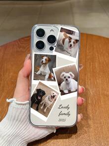 1 pieza Funda de teléfono personalizable con foto de mascota impresa, cubierta completa de TPU resistente a golpes, compatible con Samsung A05/A04/A11/A24/A25/A26/A33/A12/A13/A14/A15/A52/A54/A55/S23Ultra/S24Ultra/A52S, compatible con iPhone 16 ProMax/16 Pro/15 ProMax/14 ProMax/13 ProMax/13 Pro/15 Pro, patrón de animal de dibujos animados, de moda, lindo, sencillo, regalo único para amigos y para conmemorar a las mascotas queridas - transparente - Ver 4