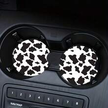 Cow Leopard Print Style 2 Pieces Car Cup Holder Coaster - Anti Slip, 2.8-Inch Made Of Natural Rubber, Washable, Weighing 15 Grams Per Piece, Perfect For Car Interior Accessories - Suitable For Car Owners - Suitable For Daily Use - An Excellent Gift For Car Enthusiasts - Multicolor - View 7
