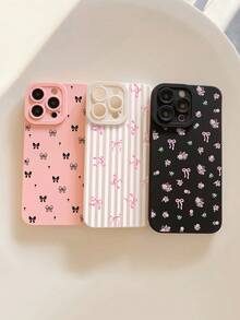 Bộ 3 ốp lưng điện thoại chủ đề Dopamine với thiết kế nơ, bảo vệ ống kính camera 360 độ, tương thích với iPhone 13/15/16/16 Pro Max/14 và dòng Galaxy, phiên bản quốc tế, không phải phiên bản nội địa. - Nhiều màu - Xem 3