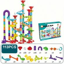 50/76/93/113/142/197pcs Large Size Marble Race Track Toys, Colorful Track Pipe Blocks, Creative Construction Toys For Ages 3+,Building Blocks Game For Girls Boys Christmas Stocking Stuffers Gifts (Colours And Details Are Random) - Multicolor - View 10