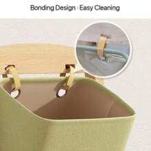 天然木质圣诞储物架套装，配有布艺手提箱 - 可堆叠玩具和礼品收纳架，适合客厅、卧室、宿舍的农舍家居装饰（易于组装）