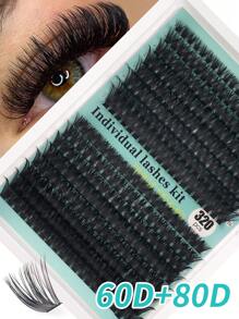 320Pcs D-Curl Eyelash Set Eyelash Extension, Eyelash Set DIY Eyelash Extension Kit, D-60D 80D100D Black Super Thick Eyelash Extension Kit, Daily Makeup Black Eyelash Set Personal Eyelash Extension, D Curl Eyelash Eyelash Extension Kit, Black Personal Eyelash Set Curling 320PCS, The 9-16mm Blended Personal Eyelash Set DIY At Home, Rizos Curly Eyelash D Curl, For Mini Travel Supplies And Self Applications