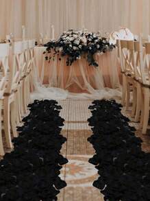 150/300/500Pcs Artificial Rose Petals Black Artificial Flower Petals Simulation Flowers Fake Flowers Suitable For Wedding Flower Girl Basket Aisle Centerpieces Table Confetti Party Gifts Home Decor,Halloween Decor Halloween Decor Fall Decor Room Decor