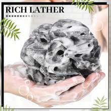 12 Pcs Travel Size Loofah Individually Wrapped, Small Shower Puff Bath Sponge Pouf Ball Bulk Mesh Bath Puff Mini Loofah Sponge With Case Bulk For Shower Care(Black) - Black and White - View 6