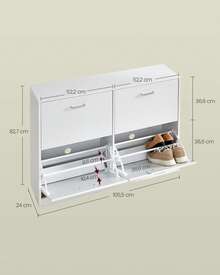 VASAGLE Shoe Cabinets - White - View 7