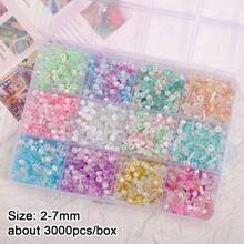 12/24-Fach buntes, halbtransparentes Glasperlen-Mix-Set für DIY handgemachte Armbänder, Halsketten und Schmuckherstellung, geeignet für Freundschaftsarmbänder, Halsketten, Schlüsselanhänger-Charms und mehr, Bastel-Accessoires als modisches Geschenk