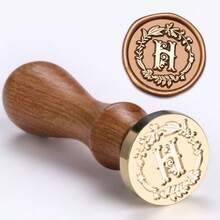 26pcs Floral Wreath & Letter Wooden Handle Stamp Set