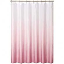 Local Delivery Gold Ombre Shower Curtains, Gold And White Fabric Gradient Shower Curtain, Textured Fabric Waterproof Bath Curtain, Decorative Bathroom Accessory, 54x78inch, Stall Size - Pink - View 2