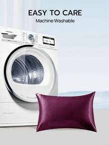 1pc Premium Satin Envelope Pillowcase, Soft & Breathable, Wrinkle-Resistant, Gentle On Hair & Skin, Improves Sleep Quality, No Pillow Insert Included, Purple, Oeko-Tex Certified - Purple - View 8