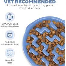 Outward Hound Fun Feeder Slo Bowl, Slow Feeder Dog Bowl, Medium/Mini, Turquoise - 藍色 - 查看 3