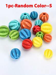 1个随机颜色狗狗球玩具互动弹力幼犬咀嚼玩具牙齿清洁橡胶食物球玩具宠物用品配件 - 彩色 - 查看 13