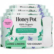 The Honey Pot Company - Herbal Sanitary Pads For Women - Regular Flow W/Wings - Infused W/Essential Oils For Cooling Effect & Organic Cotton Cover - Feminine Care - FSA & HSA - 20 Ct - 120 Count (Pack of 1) - 查看 10