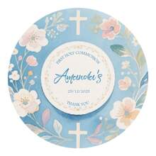 100 Pcs 5cm Spanish Baptism Stickers, First Holy Communion Favor Stickers, Golden Green Eucalyptus Leaf Design, 1st Holy Communion Greenery Gold Cross, Gift Wrapping, Baby Shower Favors, Church Events, Favor Personalized Stickers, High-Quality, Colorful, Custom, Baptism Set Of, Personalized, Anniversaries, Birthdays, Housewarming, Graduation School Supplies,Back To School