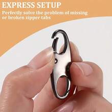 4 Packs Anti-Theft Zipper Clips – Secure Locking Zipper Pulls Replacement – Versatile Black Multi-Purpose Hooks – Double Opening Universal Connector