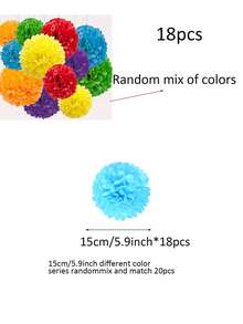 2 件/18 件/36 件多色纸花球套装，主题派对装饰纸花球