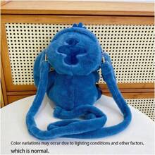 Disney 1pc Disney Official Authorized Stitch Fashion Large Capacity Plush Backpack, Cute Figurine Shoulder/Crossbody Bag, Suitable For Holiday/Birthday Gift, Back To School