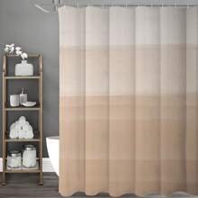 1pc Abstract Beige Gradient Shower Curtain - Digital Printed Polyester, Non-Perforated Partition For Bathroom, Machine Washable, Artistic Design With Soft Lighting Effect, Bathroom Decor | Artistic Shower Curtain | Durable Shower Curtain Back To School