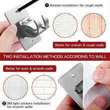 4PCS No Drill Curtain Rod Brackets, Self-Adhesive Curtain Rods No Drilling, Nail Free Adjustable Curtain Rod Holders, Curtain Hooks For Rod Less Than 1.57 Inch Diameter (Silver) - 銀色 - 查看 2