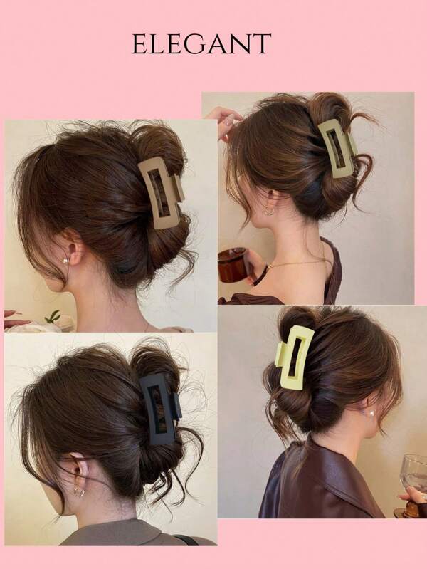 1pc/2pcs/3pcs/4pcs 4.3inch Ladies' Back Of The Head Hair Claw, Matte Color Clip, Casual Clip, Suitable For Vacation, Travel, Party, Home, Holiday Gifts, Graduation Gifts, Women's Day Gifts,