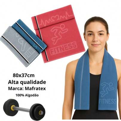 kit 2 Toalhas Esportiva academia, corrida Treino 80x37cm slim Alta qualidade Mafratex