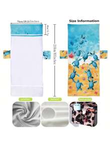 1 pieza Funda para silla de playa con diseño de tortuga marina, Serie exclusiva de verano, Toalla de microfibra secado rápido para silla de piscina o playa, Funda de toalla de playa con bolsillo, Accesorio de vacaciones, Esencial de viaje