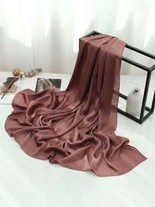 FADZOYLE 1 件 180*70CM 围巾纹理皱褶缎面绉纱皱褶披肩和围巾丝绸质感雪纺头巾女士长发围巾辫子柔软头巾头巾围巾头巾海滩罩纱笼缎面头巾日常生活晚间旅行婚礼派对新娘 - 淺粉色 - 查看 22